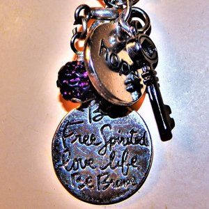 Be Free Spirited Love Life Be Brave Charm Necklace